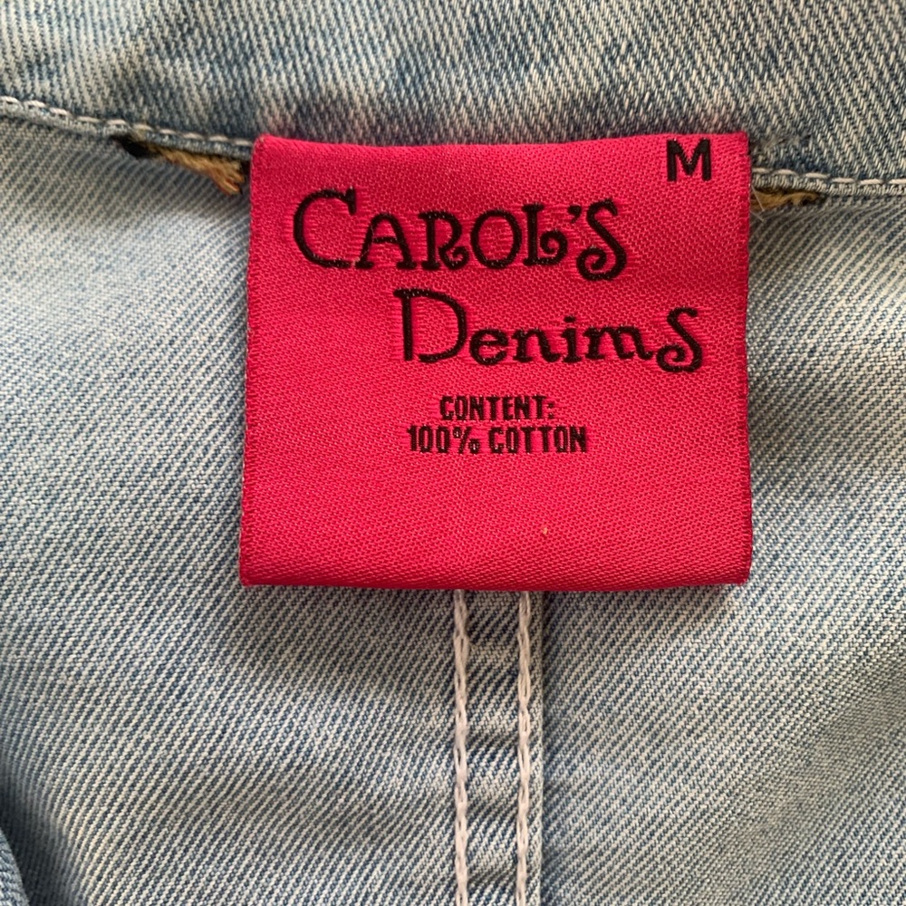 Carol’s Demins Soft 100% Cotton Blazer Jean Jacket Sz M Pit2pit 21” Length 25.5” - Picture 4 of 6